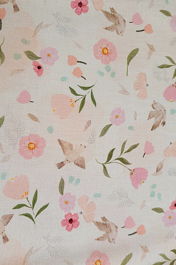 Tissu coton ROMANCE ROSE