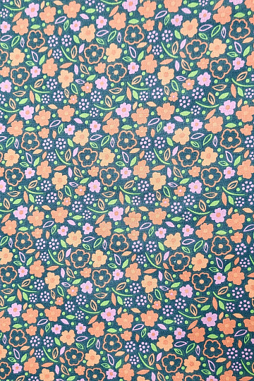 Tissu coton ROSE DE MINUIT