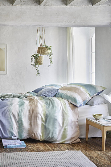 IRISETTE satin de coton luxe BLANCA bleu