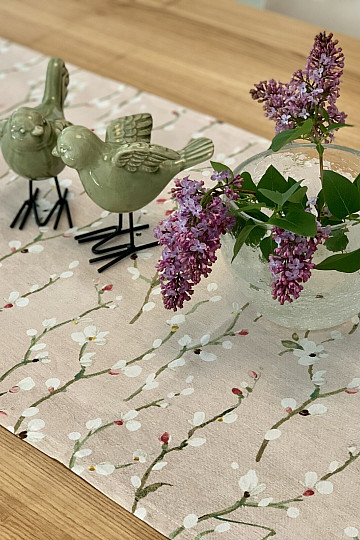 Nappe et châle NOA Twigs petit rose