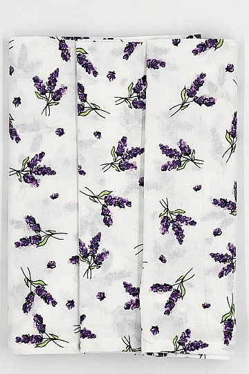 Serviettes en coton LAVANDE 3 pcs