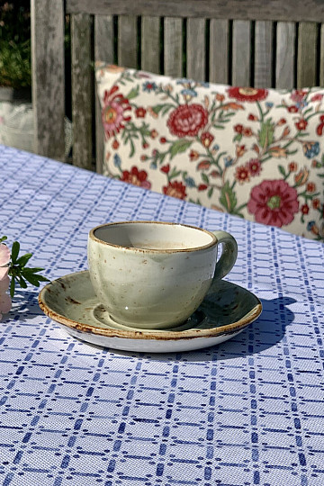 Nappe et écharpe MONTANA GRID BLEU
