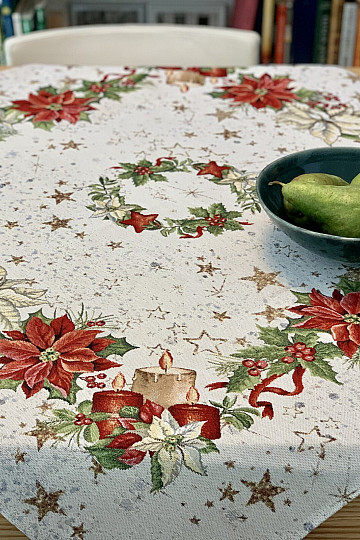 Nappe tapisserie et châle BOUGIES SUR LES ÉTOILES