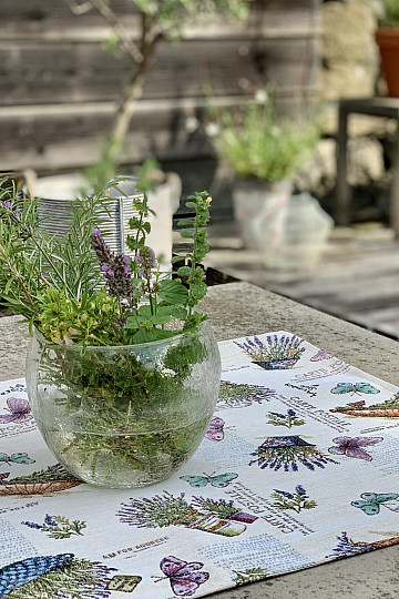 Nappe tapisserie et châle LAVANDER GARDEN 2