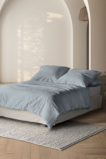 Satin de coton de luxe IRISETTE PARIS 8000-20 BLEU-GRIS