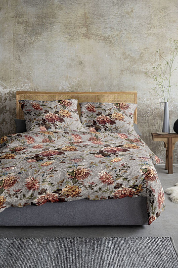 IRISETTE literie de luxe en flanelle ZOBEL 8552-11 FLEURS gris
