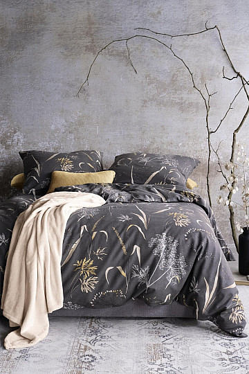 Literie de luxe en flanelle IRISETTE KOALA 8425-11 MEADOW GRASS foncé. gris