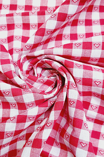 Tissu décoratif KANAFAS SOFI HEART rouge