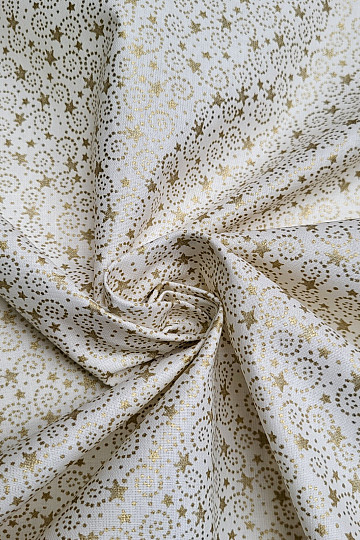 Tissu coton ÉTOILES DE NOËL ET SPIRALES