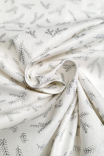 Tissu coton Brindilles ARGENT