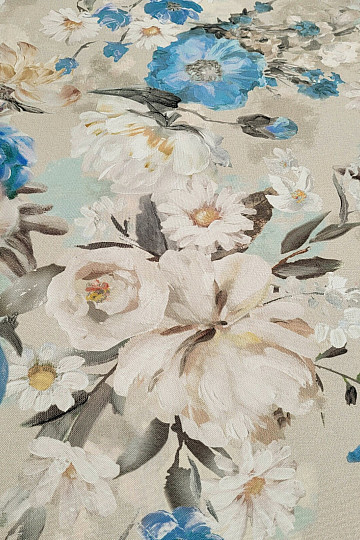 Tissu déco JARDIN bleu