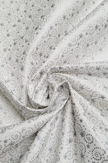 Tissu coton MINI STARS argent