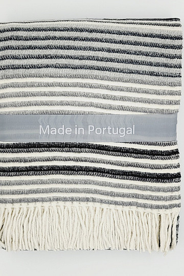 Couverture GRIS BLANC À FRANGES
