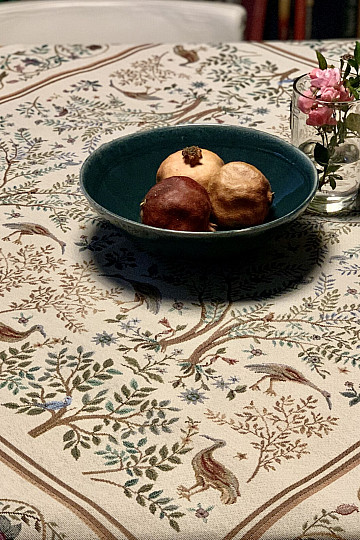 Nappe tapisserie et châle WILLIAM MORRIS beige