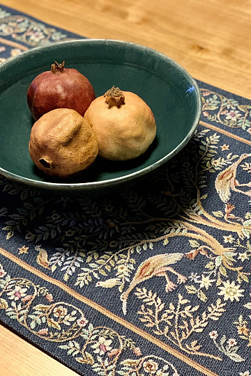 Nappe et foulard tapisserie WILLIAM MORRIS bleu