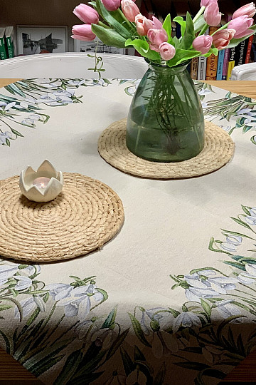 Nappe et écharpe tapisserie PETITS FLOCONS DE NEIGE