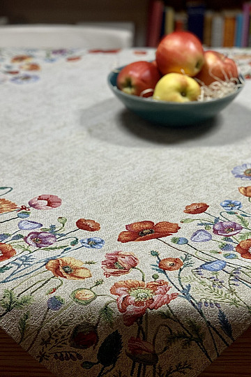 Nappe et foulard tapisserie POPPY ROMANCE