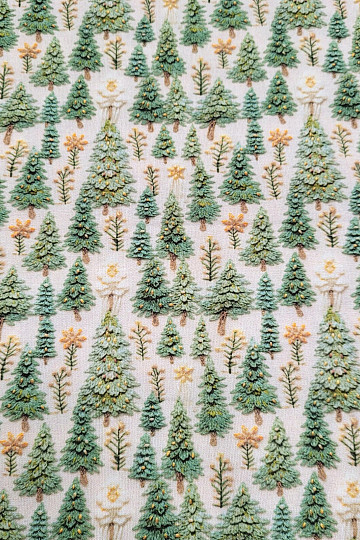 Tissu coton ARBRES DE NOËL