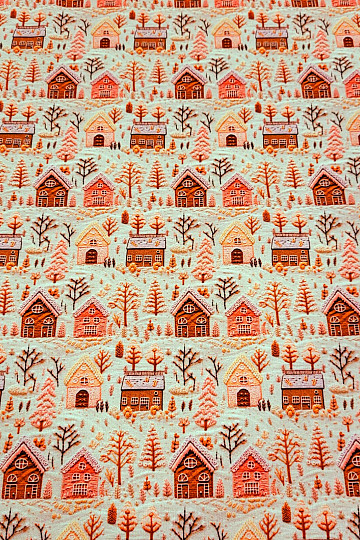 Tissu coton VILLAGE DE NOËL