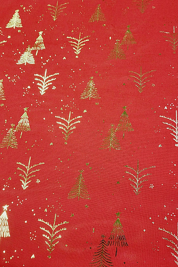 Tissu coton ARBRES ROUGES