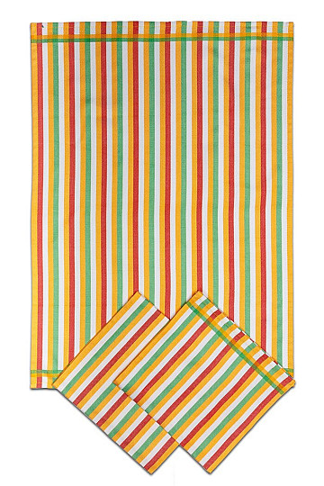 Torchons Bambou BANDES DE COULEUR 3 pcs