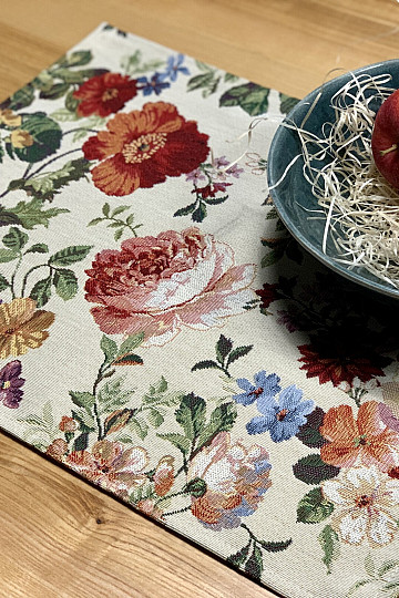 Set de table en tapisserie CREME ROSE