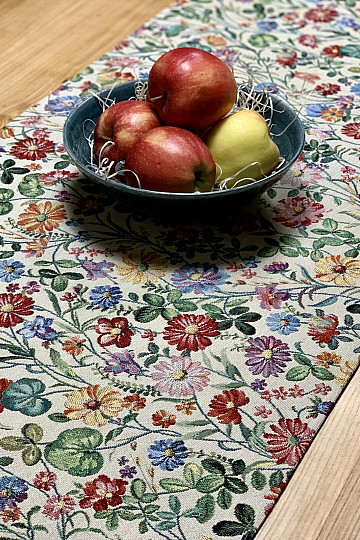Nappe et foulard en tapisserie ÉCARLATE - PRAIRIE D'ÉTÉ