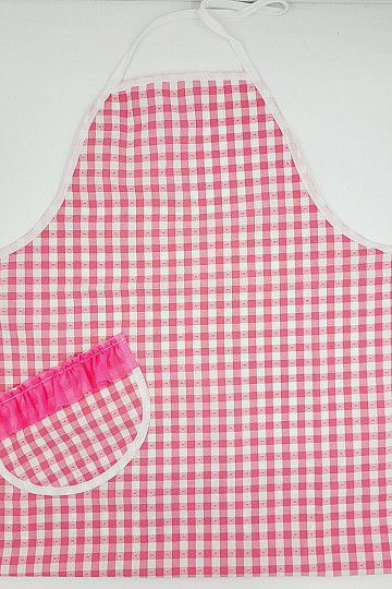 Tablier avec bavette COEUR ROSE