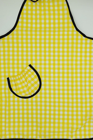 Tablier avec bavette CARREAUX JAUNE