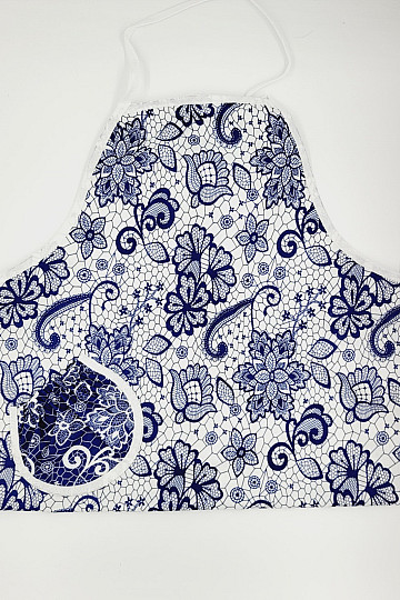 Tablier avec bavette BLANC BLEU