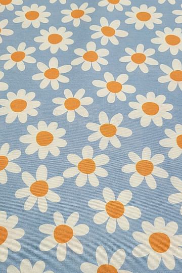 Tissu décoratif MARGUERITES BLEU