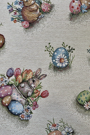 Tissu pour tapisserie LIÈVRE DANS UN POT DE FLEURS