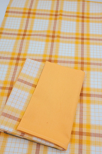 Serviettes en coton à carreaux ORANGE