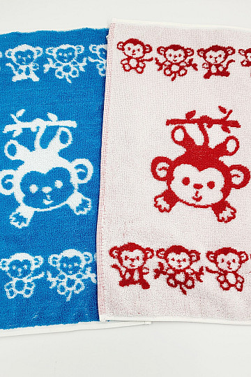Serviette enfant SINGE - mélange de couleurs