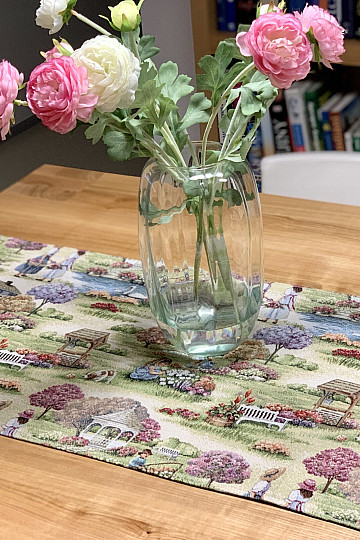 Nappe et foulard en tapisserie JARDIN DU PARADIS II