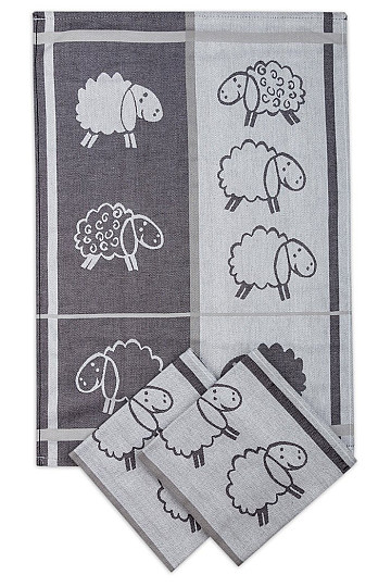 Serviettes MOUTON gris 3 pcs