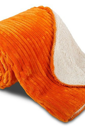 couverture microfibre EXTRA SOFT SHEEP velours côtelé - rouille