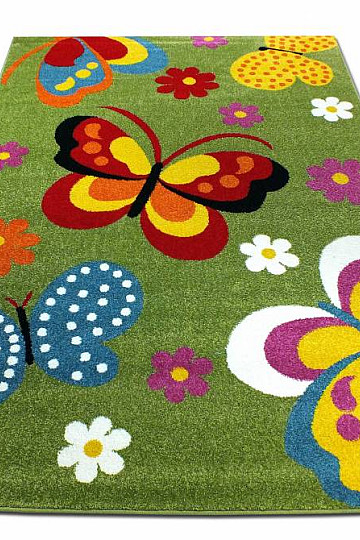 Tapis enfant MONDO NEW Papillons vert
