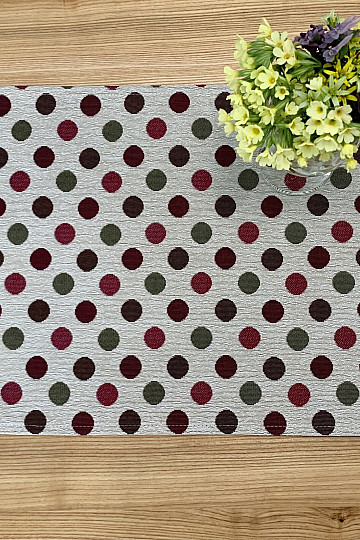 Set de table en tapisserie à POIS