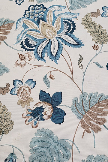 Tissu décoratif MONTANA 48 BLUE LARGE FLOWERS