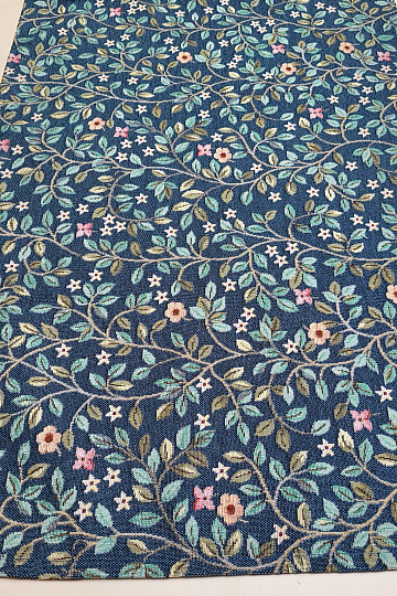 Nappe et foulard en tapisserie ARBRE DU BONHEUR all-over BLEU