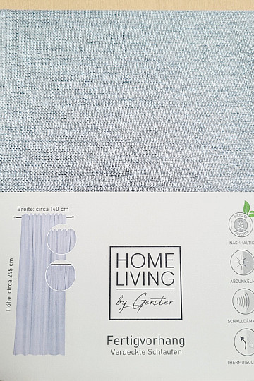 Rideau prêt à poser luxueux HOME LIVING gris-bleu