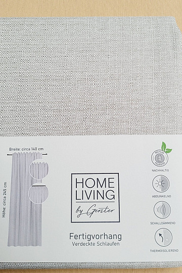 Rideau prêt à poser de luxe HOME LIVING beige gris