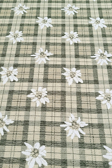 Tissu décoratif luxueux FLEURS ET DIAMANTS vert