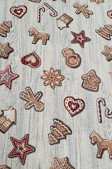 Tissu tapisserie PAIN D'ÉPICES DE NOËL