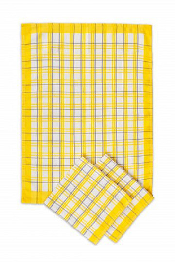 Serviettes Carreaux traditionnels JAUNE 3 pcs