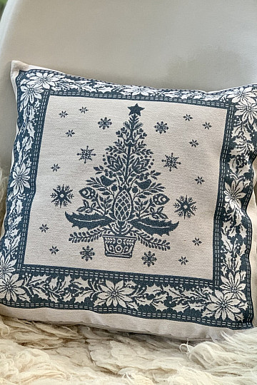 Housse de tapisserie de Noël FOLK CHRISTMAS 3 bleu