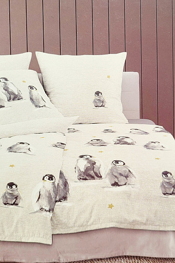 Parure de lit en flanelle de luxe IRISETTE PANDA 8645-80 PINGOUINS