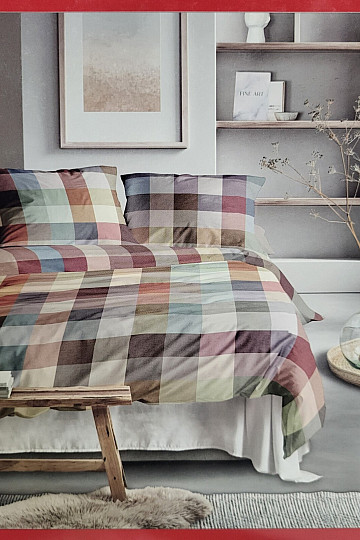 Parure de lit en flanelle de luxe IRISETTE ZOBEL 8600-90 MULTI CHECK