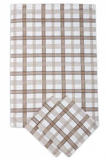 Torchons MODERN CARREAUX BEIGE 3 pcs